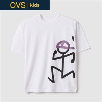 OVS KIDS(オヴィエッセ キッズ) ヒトプリントTシャツ 男の子 キッズ(ホワイト-146cm)