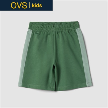 OVS KIDS(オヴィエッセ キッズ)  グリーン コットン レギュラーフィット ショートパンツ 男の子 キッズ(ダークグリーン-104cm)