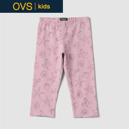 OVS KIDS(オヴィエッセ キッズ)  ピンク ストレッチコットン スキニーレギンス（プリント） 女の子 キッズ