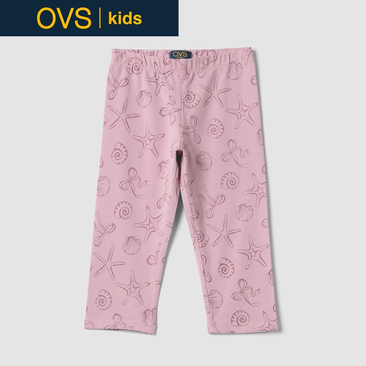 OVS KIDS(オヴィエッセ キッズ)  ピンク ストレッチコットン スキニーレギンス（プリント） 女の子 キッズ(ピンク-134cm)