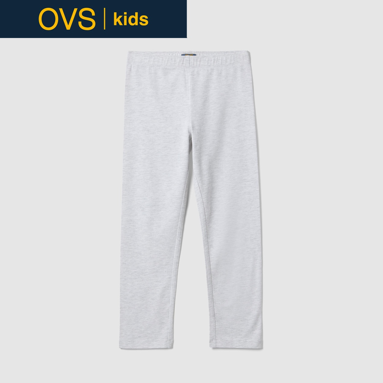 OVS KIDS(オヴィエッセ キッズ)  グレー コットン混 スキニーレギンス 女の子 キッズ(ライトグレーメランジ-152cm)