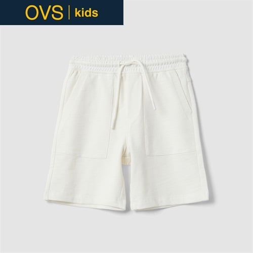 OVS KIDS(オヴィエッセ キッズ)  ホワイト ピュアコットン ウエストゴム ショートパンツ 男の子 キッズ