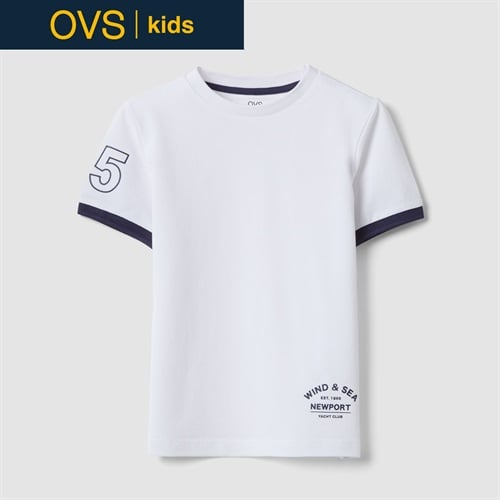 OVS KIDS(オヴィエッセ キッズ)  オーガニックコットン Tシャツ（プリント）／ホワイト 男の子 キッズ