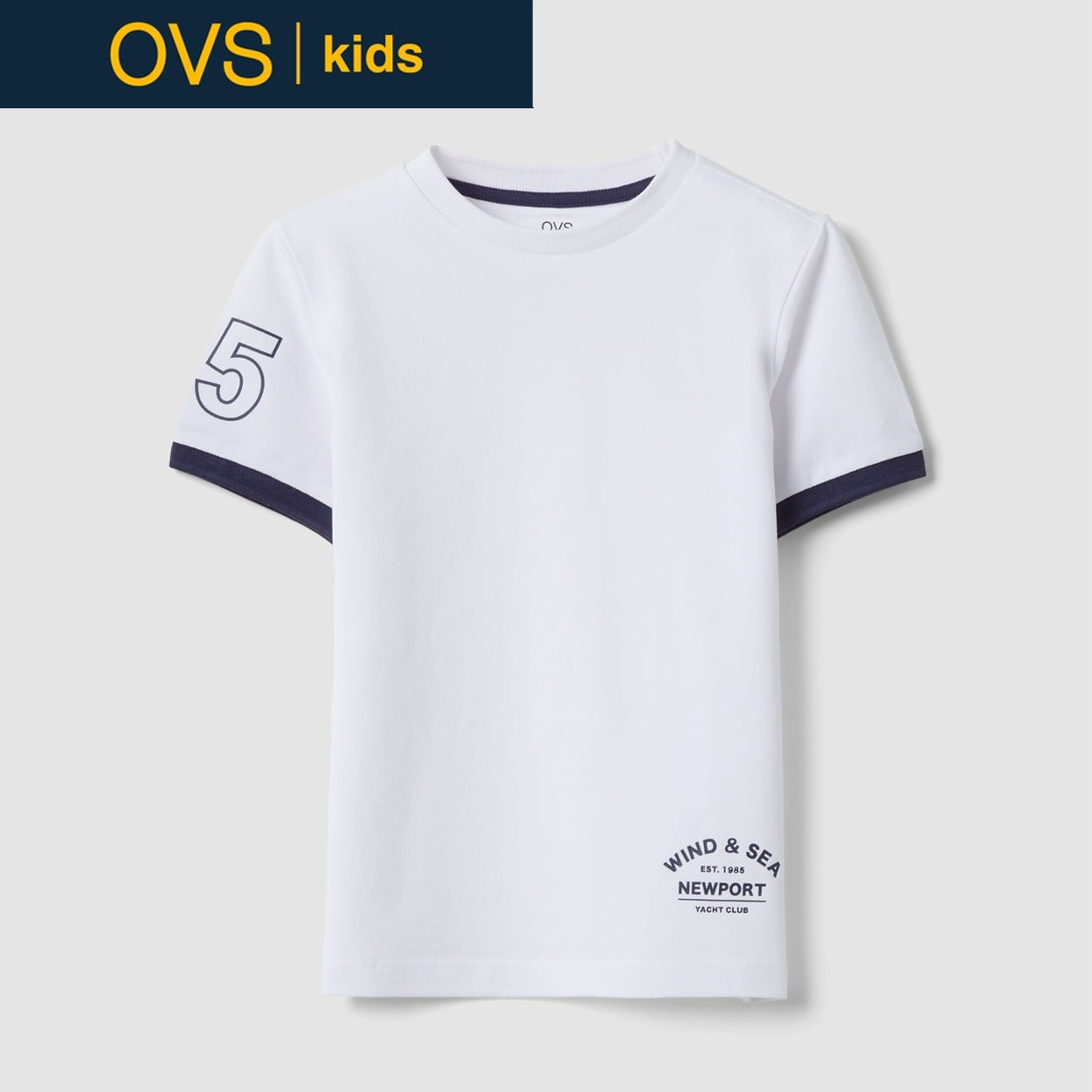 OVS KIDS(オヴィエッセ キッズ)  オーガニックコットン Tシャツ（プリント）／ホワイト 男の子 キッズ(オプティカルホワイト-134cm)