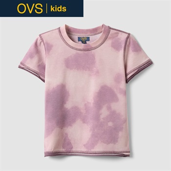 OVS KIDS(オヴィエッセ キッズ)  ピンク ストレッチコットン スリムフィット Tシャツ 女の子 キッズ(ピンク-146cm)