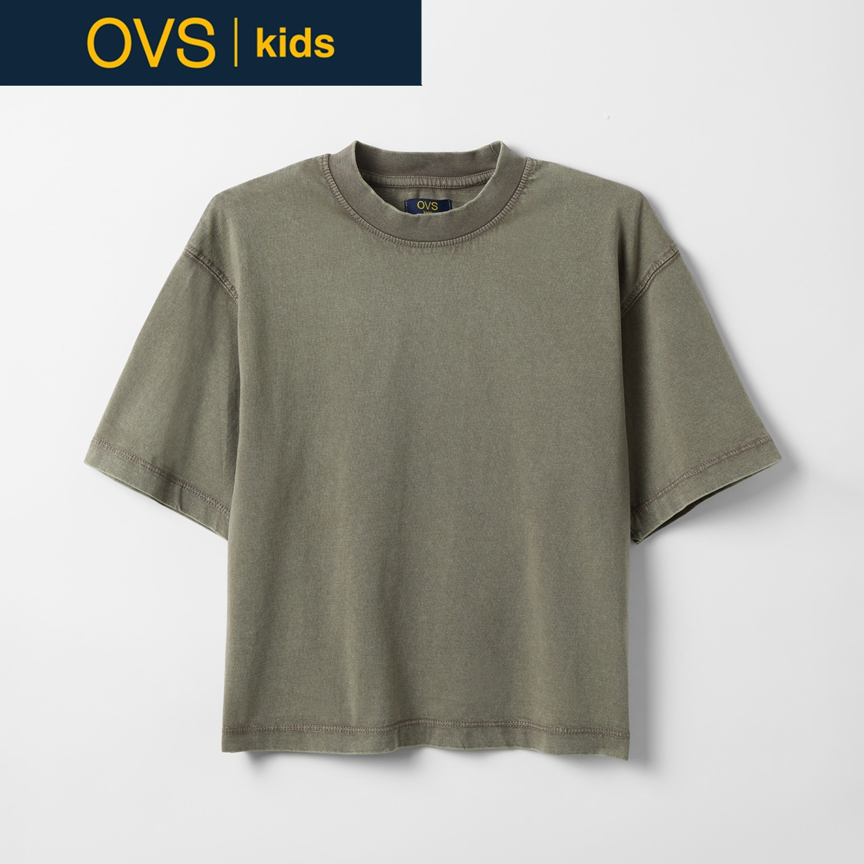 OVS KIDS(オヴィエッセ キッズ)  グリーン ピュアコットン オーバーサイズフィット Tシャツ 女の子 キッズ(ライトグリーン-146cm)