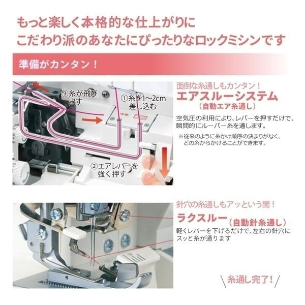 ベビーロック4本糸ロックミシン（衣縫人）アタッチメント付特別