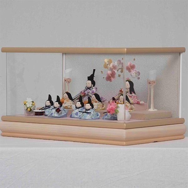 予約 福仙 ちりめん雛十人ケース飾り「koti」 ひな人形 雛人形 従業員