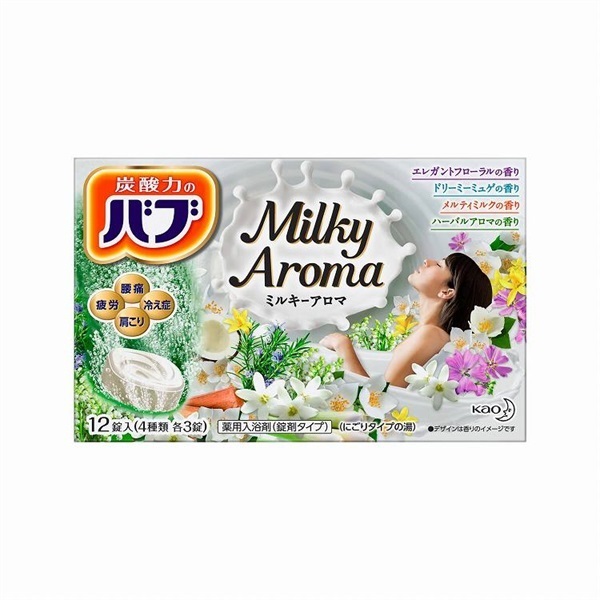 バブ 薬用入浴剤 ミルキーアロマ 12錠×6箱セット 花王 【医薬部外品