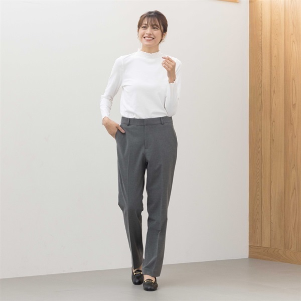 TVC(ティーヴィシー) イージーケア また下長めストレートパンツ