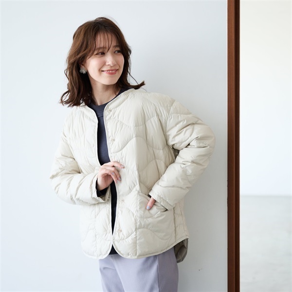 TVC(ティーヴィシー) ウオッシャブルダウン ノーカラージャケット