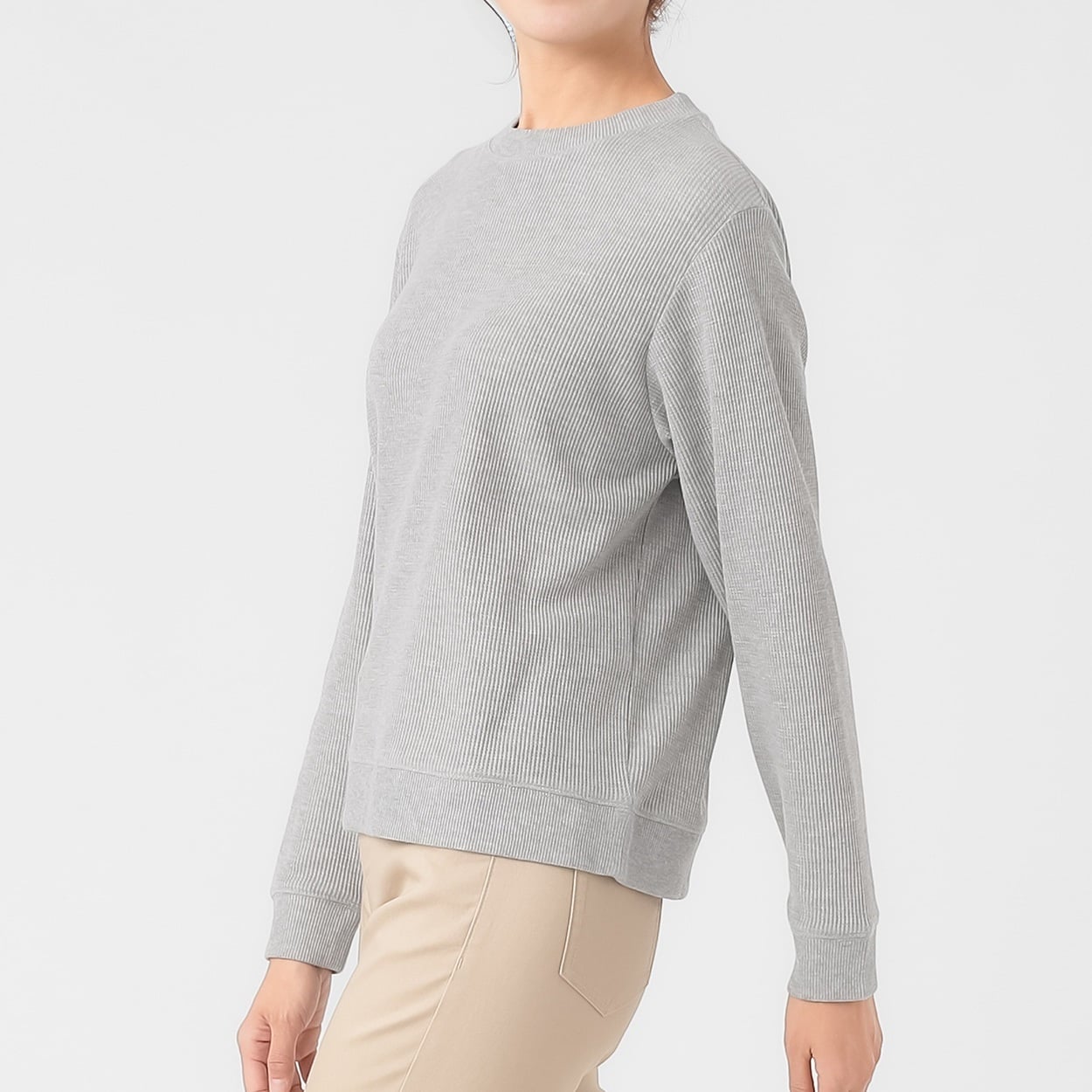 TVC(ティーヴィシー) サラサラワッフル長袖トップス（無地） レディス