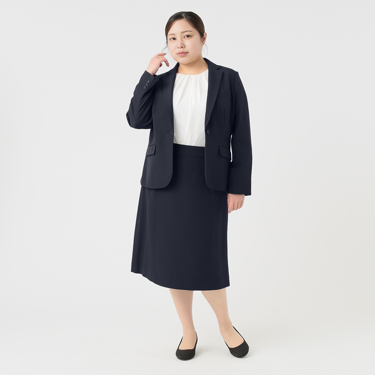 洗えるストレッチテーラージャケット 大きいサイズ レディス