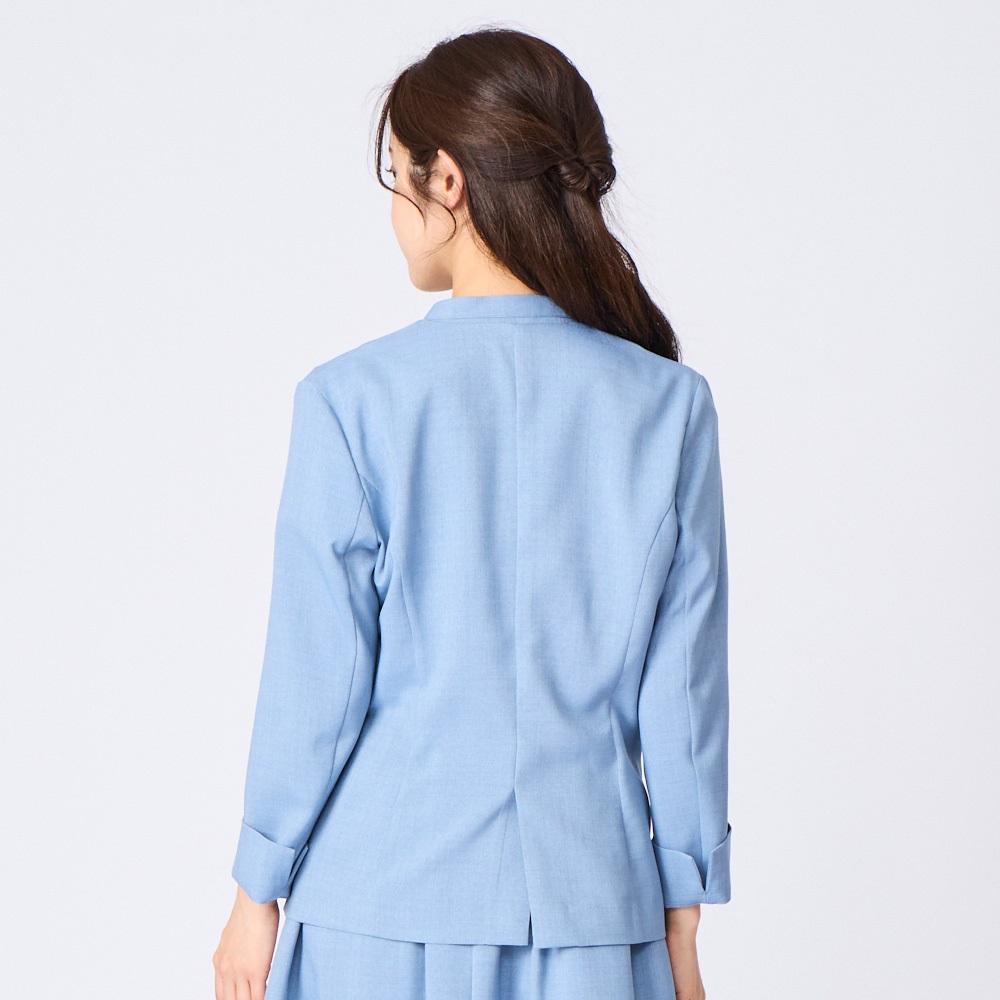DT♪ NALUT ピュアリネンのシングルブレストブレザー 関税込 リネンライクハーフスリーブジャケット【リネンライクミニ