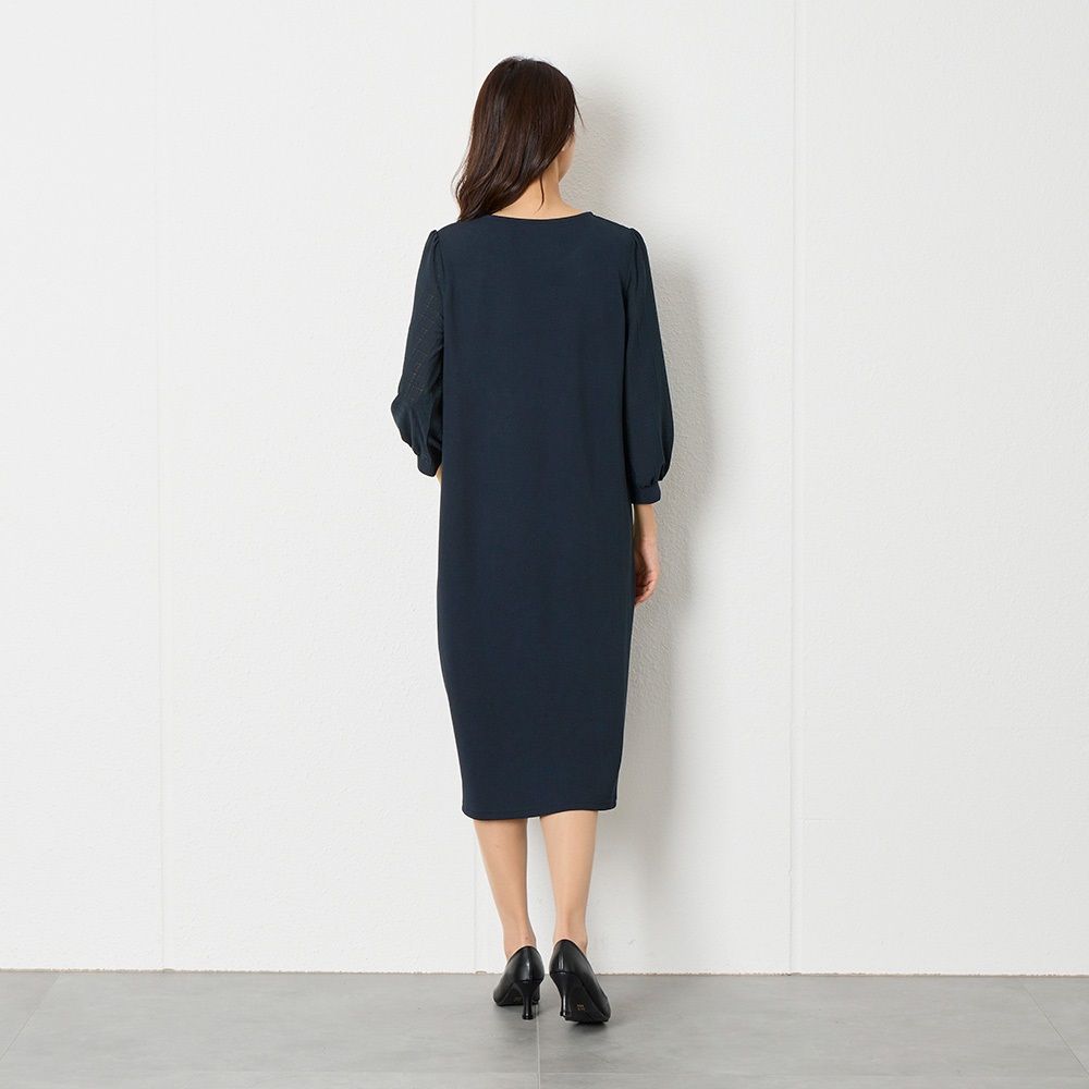 アクセサリー付き袖シアー ワンピース レディス Purelast(ピュアラスト  