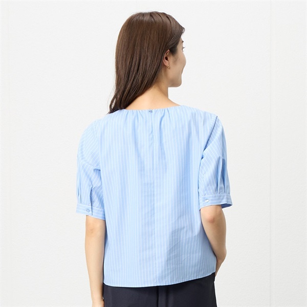 エマジェイムス 【新品】EMMA JAMES プルオーバーシャツ ストライプ 両面Vネック ポリ×綿 9号 M ヘザーネイビー 杢紺×白 レディース 楽天市場】エマジェイムス 【新品】EMMA JAMES プルオーバー
