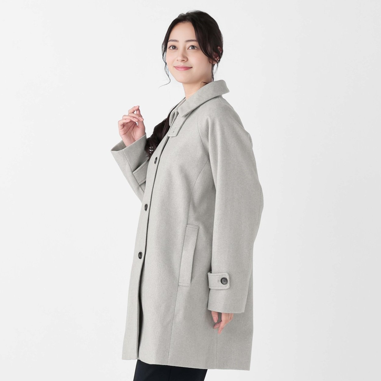 AirWOOLISH ステンカラーミドル丈コート レディス Purelast(ピュア