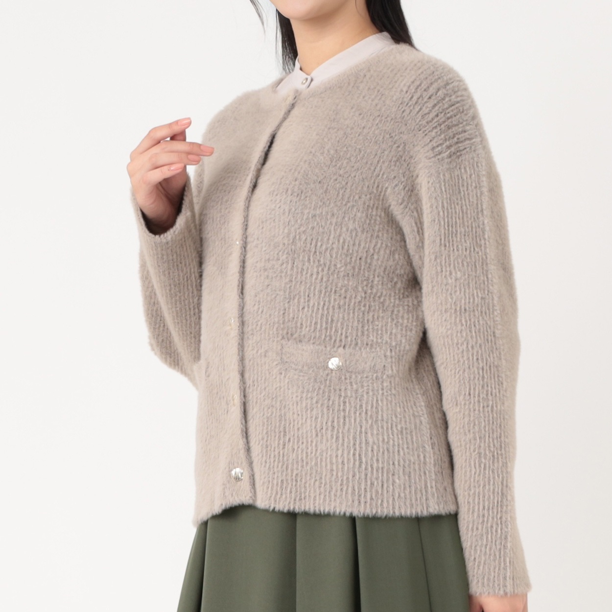 シャギーニット ジャケット レディス EMMA JAMES(エマジェイムス