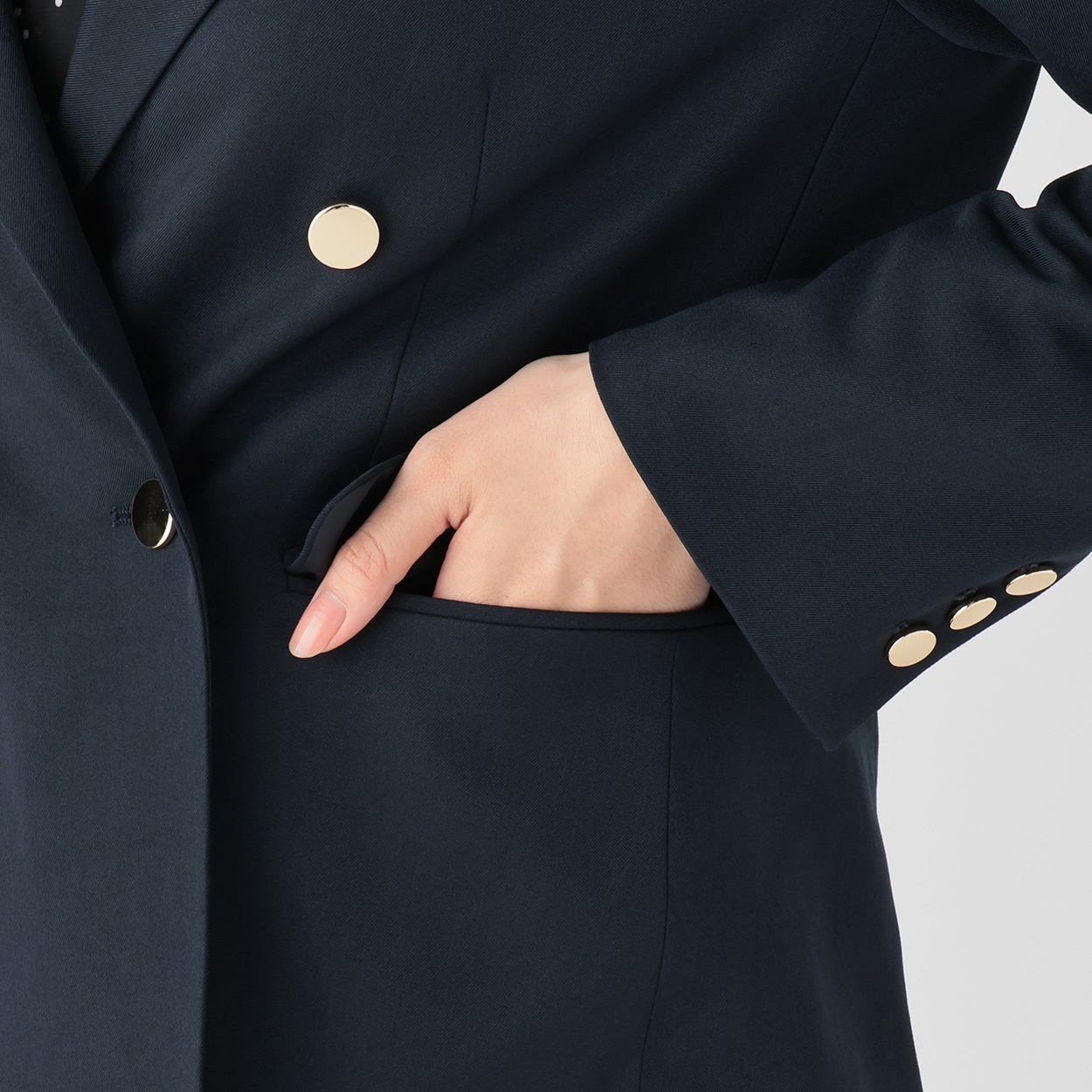 ダブルブレスト金釦ジャケット レディス EMMA JAMES(エマジェイムス