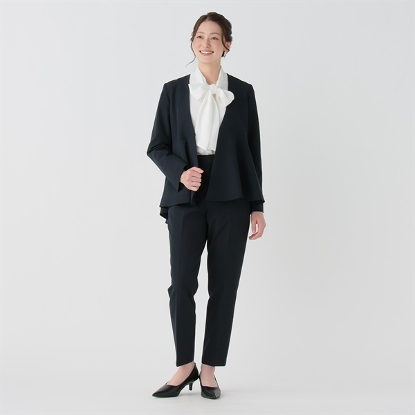 ペプラムジャケット 3点スーツ レディス Purelast(ピュアラスト