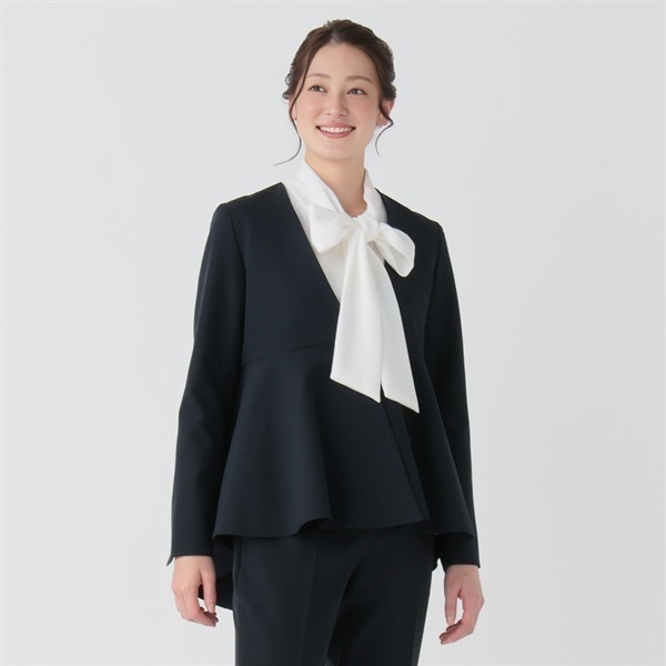 ペプラムジャケット 3点スーツ レディス Purelast(ピュアラスト