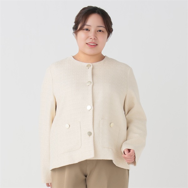 大きいサイズ ツイードジャケット3点セットスーツ レディス Purelast