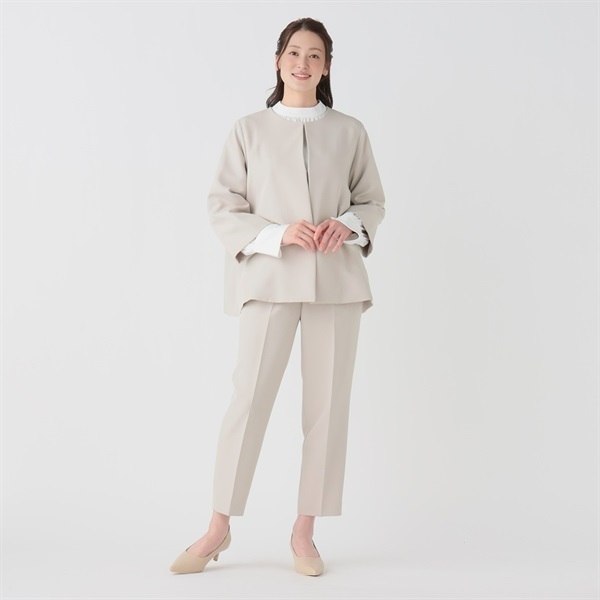 マント風ジャケット 3点スーツ レディス Purelast(ピュアラスト