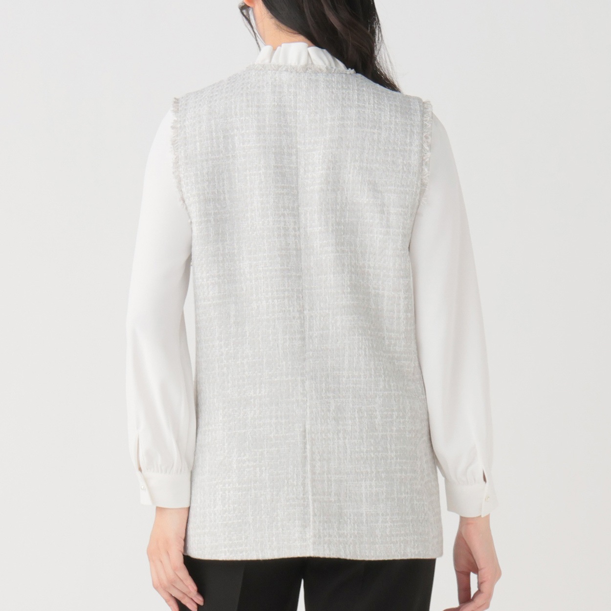 iDea Luce【スパンツイードジレ / ホワイト】 AZUL BY MOUSSY | カーヴィーツイードジレ (ベスト ) |SHEL'TTER WEBSTORE