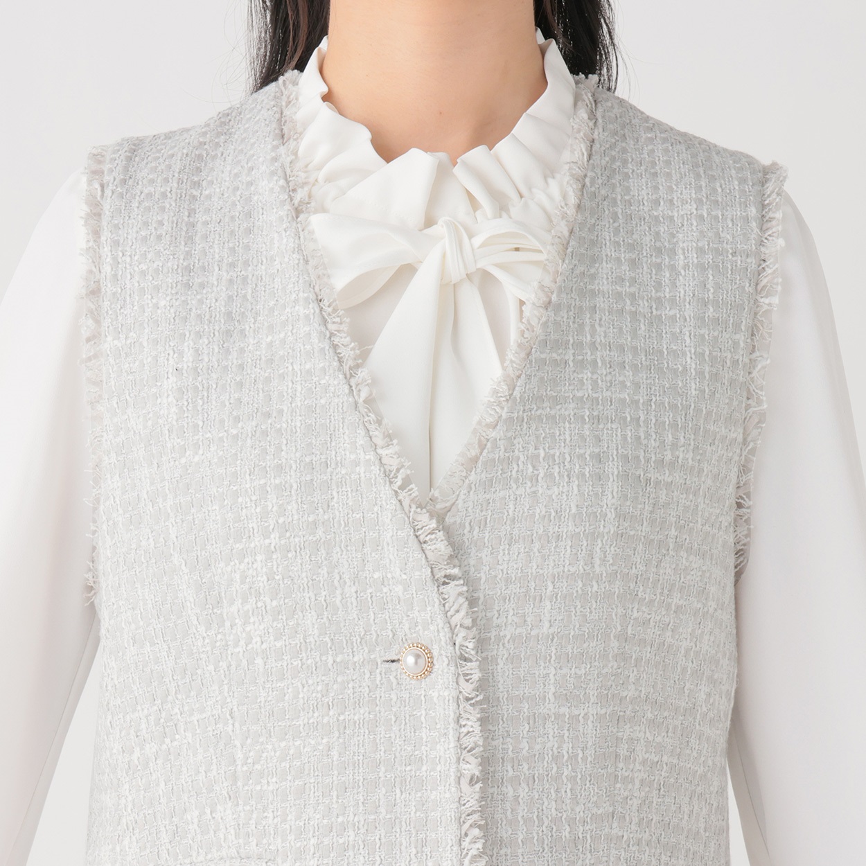 リボンツイード ジレ レディス Purelast(ピュアラスト) 261PL211SW