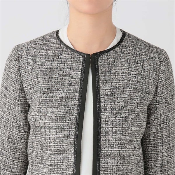 トリミングツイードジャケット パンツ付3点セットスーツ レディス