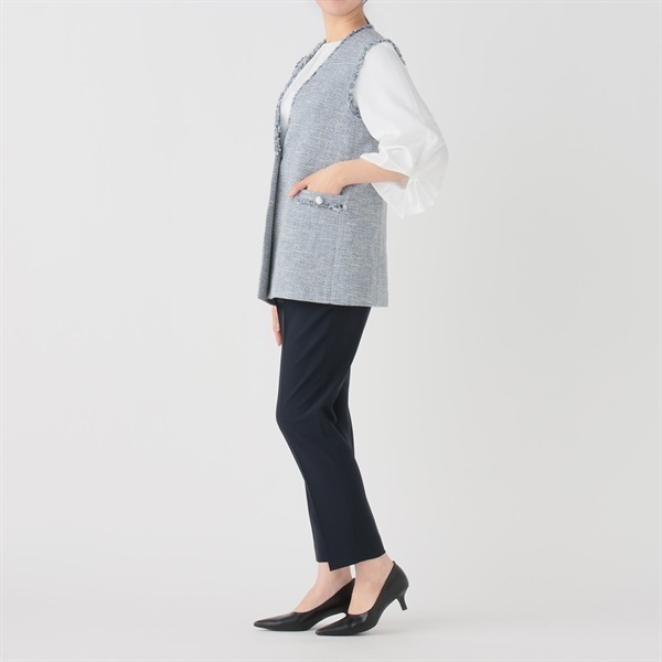 ラメツイードジレ 3点セットスーツ レディス Purelast(ピュアラスト