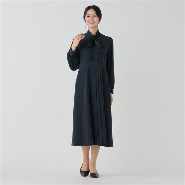 ONEWE Regulus ポラロイド ボウタイ付プリーツスカートワンピース レディス Purelast(ピュア