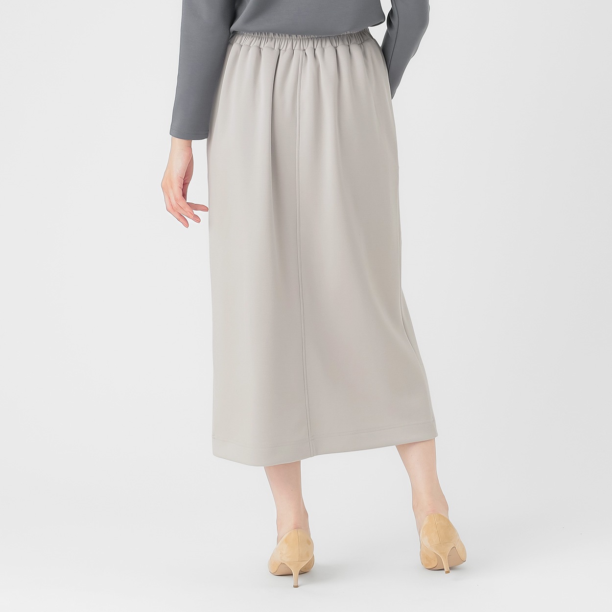 ダンボールニット 前スリットロング丈タイトスカート レディス EMMA