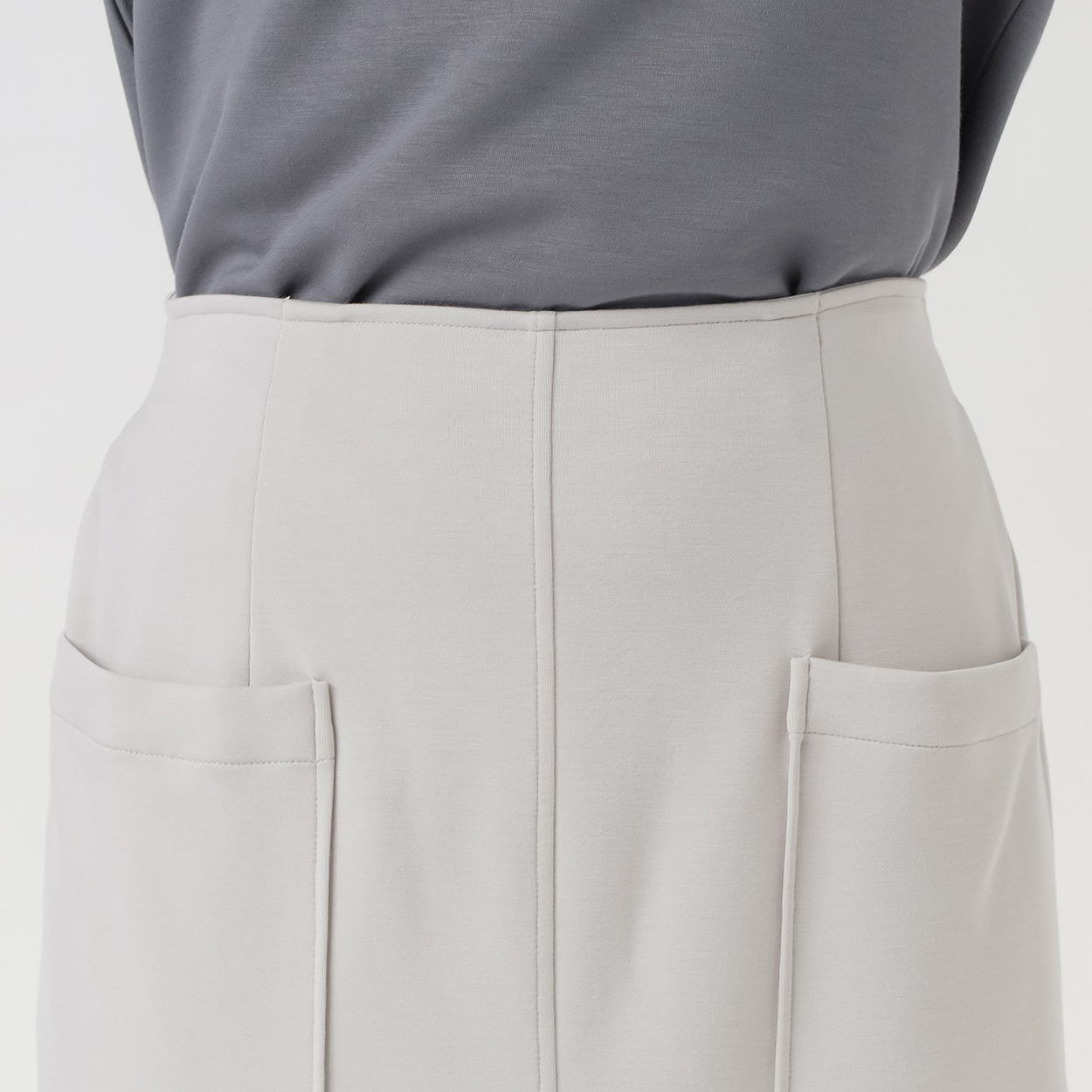 ダンボールニット 前スリットロング丈タイトスカート レディス EMMA