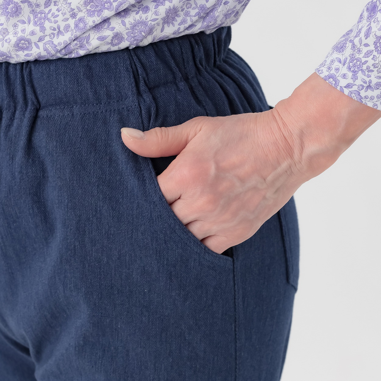 パンツ 58丈 色落ちしにくいデニム レディス 着楽美(きらび) KO6S71406