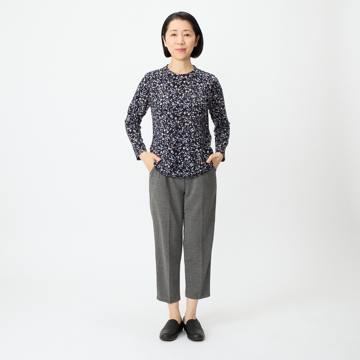カットソー 小花柄 長袖 レディス 着楽美(きらび) AP-6366849 | イオン 