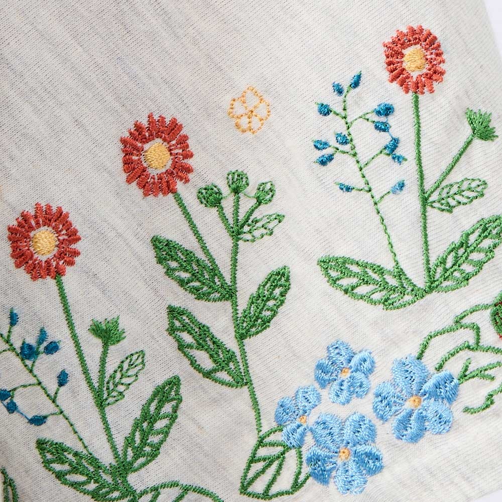 袖フラワー刺繍プルオーバー レディス ぽっちゃりサイズのnoannu 