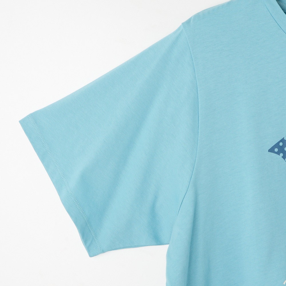 オーガニックコットン 裾ラウンド傘プリントTシャツ レディス