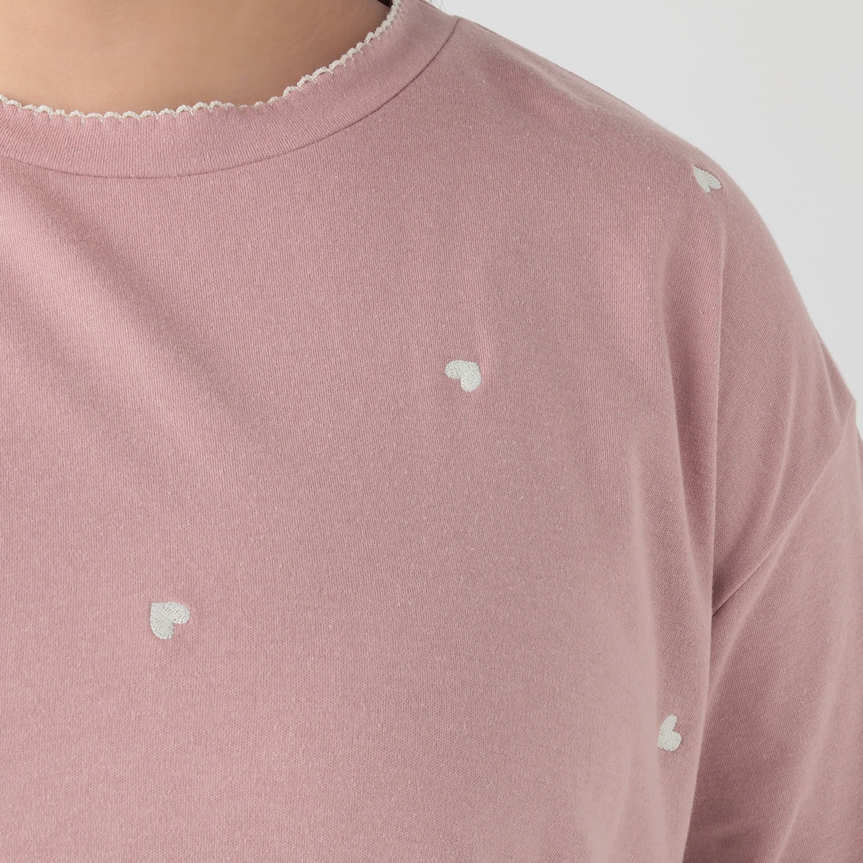 ⭐️新品⭐️ツモリチサトクレプリ⭐️半袖シワ加工猫刺繍Ｔシャツ⭐️ピンクMサイズ 水森亜土ちゃん Tシャツ☆デニム刺繍の人魚姫☆ピンク Mサイズ