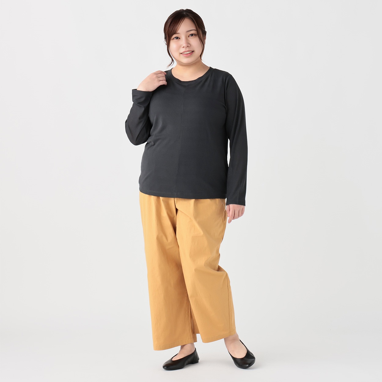 Fit me clothing＊裏地タンク付シアーロングTシャツ レディス