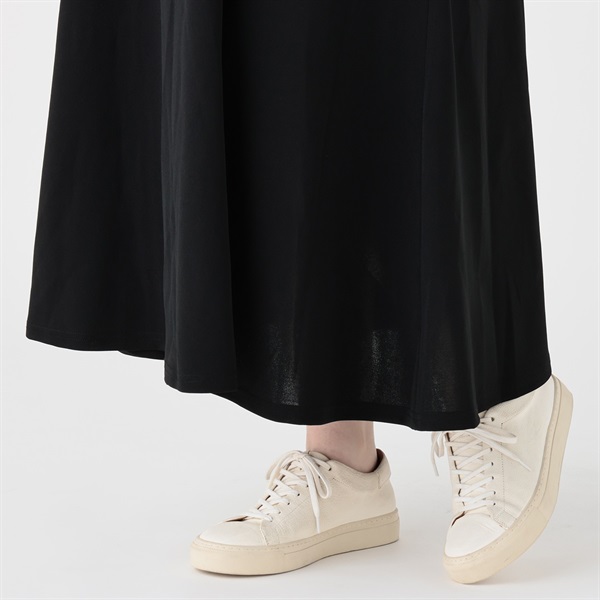 ラッフル襟ドッキングワンピース レディス ぽっちゃりサイズの