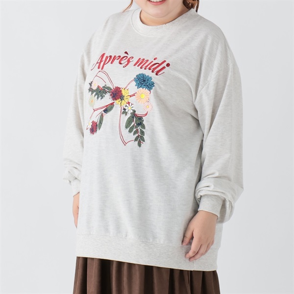 グラフィックスウェットプルオーバー レディス ぽっちゃりサイズの