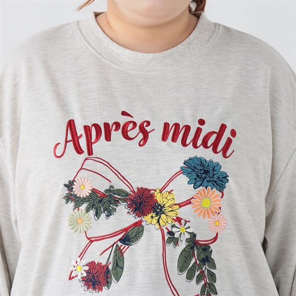 グラフィックスウェットプルオーバー レディス ぽっちゃりサイズの