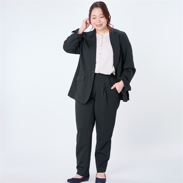 股ずれ軽減ポンチテーパードパンツ レディス 大きいサイズ noannu