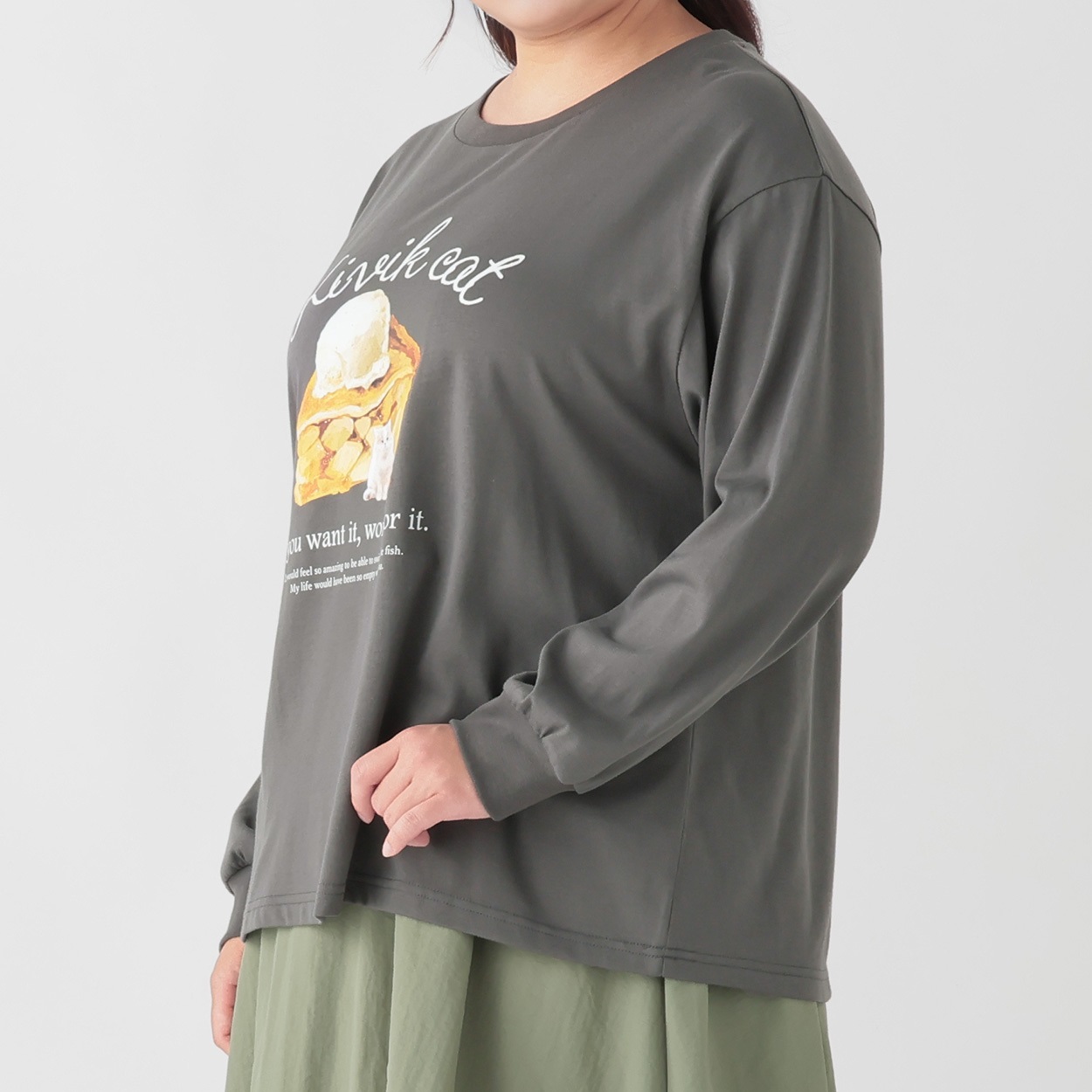 のんのん matsubara tsumugi × noannu＊長袖Tシャツ（アップルパイとねこ