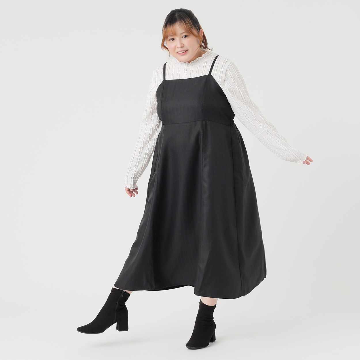 ヘリンボンフードシャツセットアップ レディス ぽっちゃりサイズの