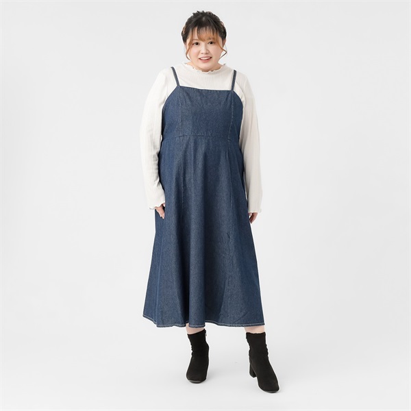 デニムシャツ＆キャミワンピースセットアップ レディス 大きいサイズ