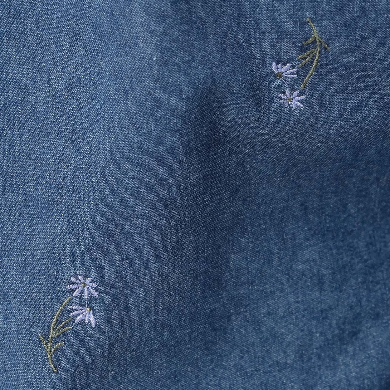 花刺繍デニムワイドパンツ レディス ぽっちゃりサイズのnoannu 336326 
