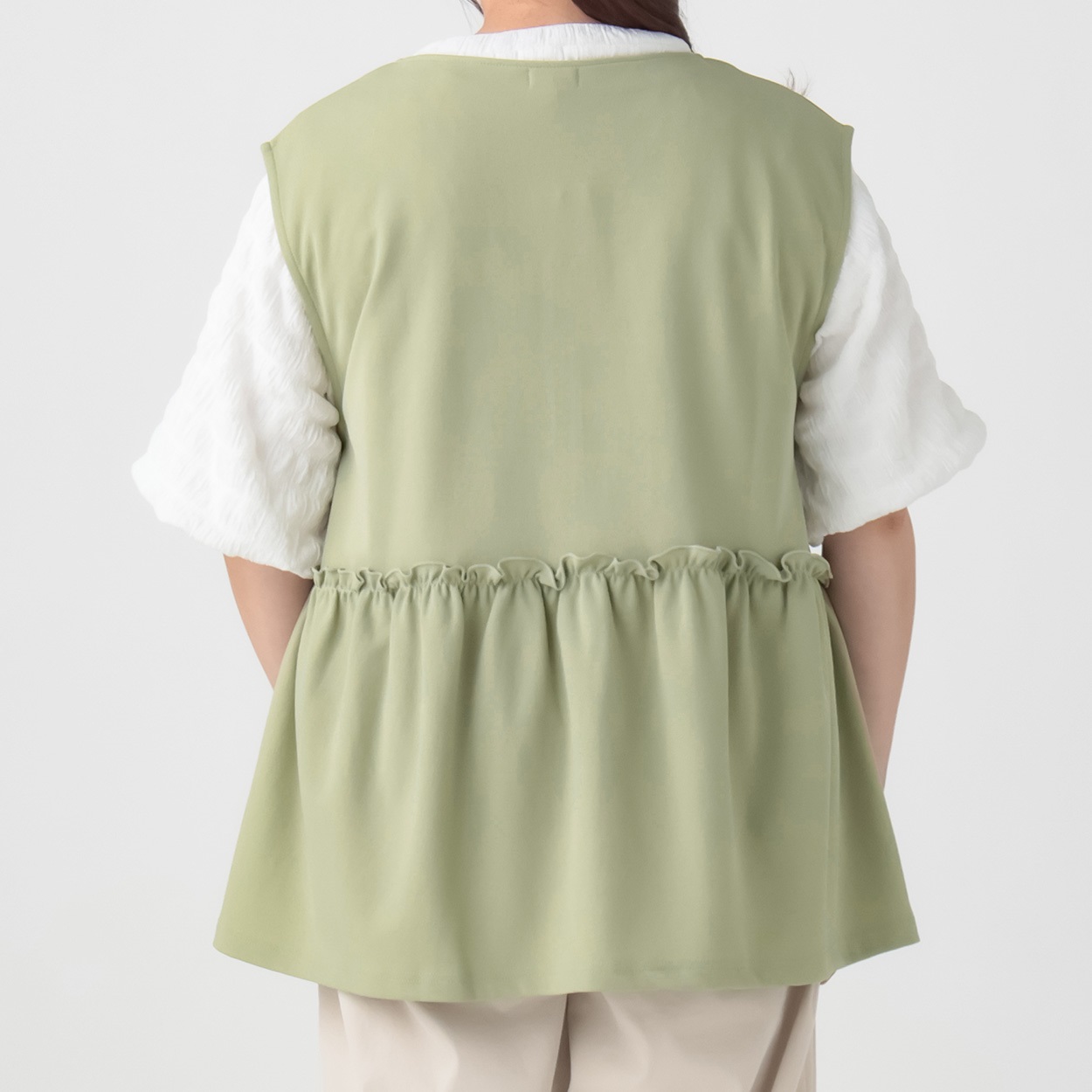 Fit me clothing＊ペプラムジップベスト レディス 大きいサイズ noannu
