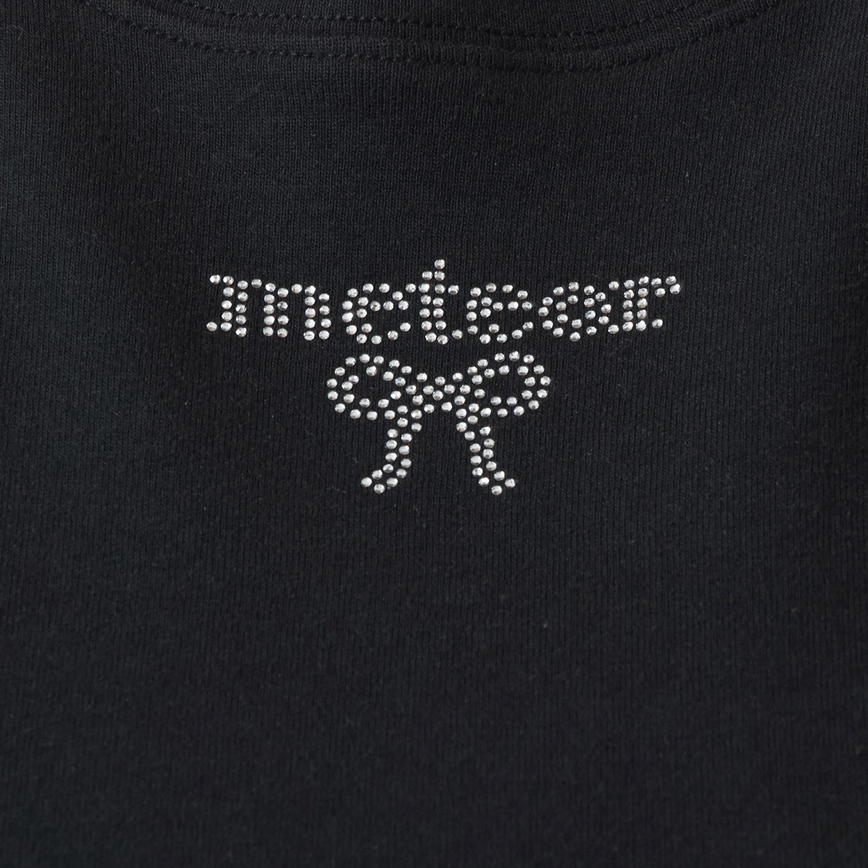 5分袖ラインストーンリボンTシャツ レディス ぽっちゃりサイズのnoannu
